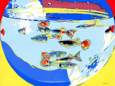 Print of Illustration Fish Paintings by Vitali Komarov