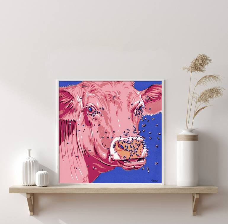 Original Cows Painting by Vitali Komarov