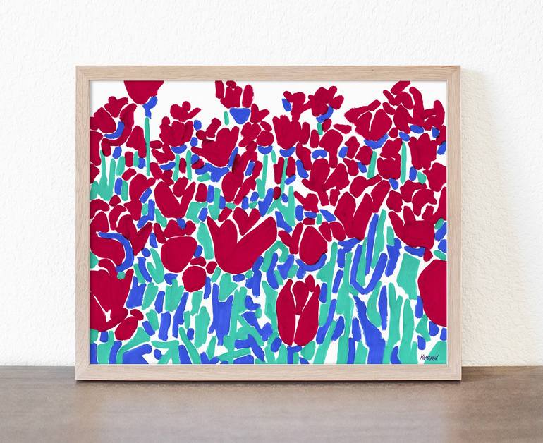 Original Expressionism Floral Painting by Vitali Komarov