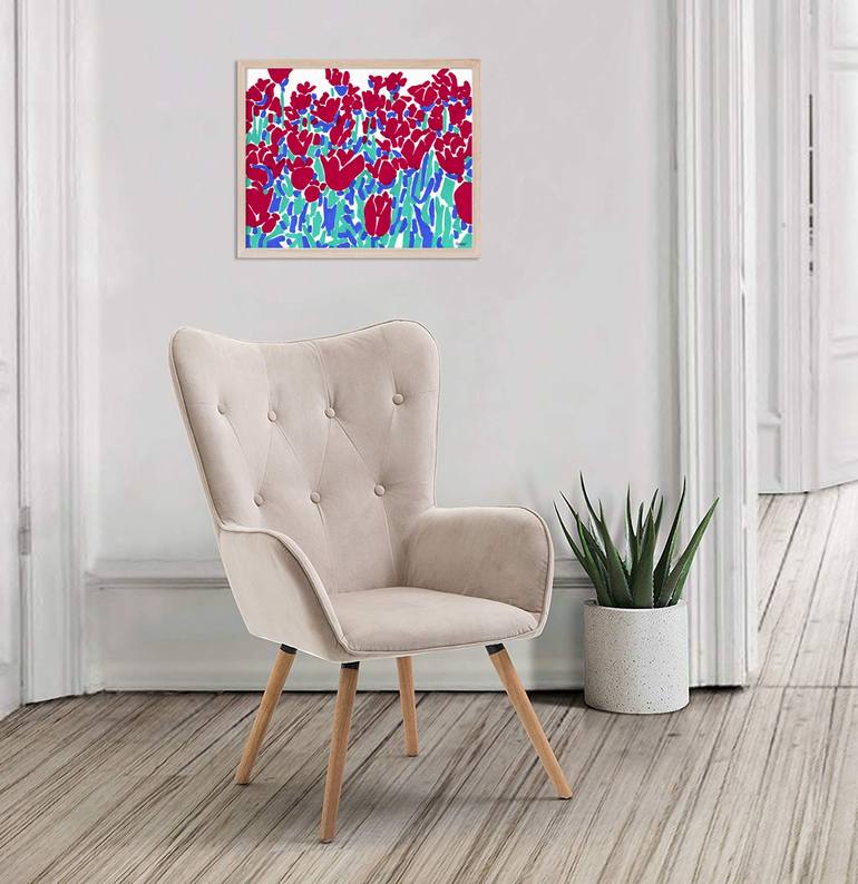 Original Expressionism Floral Painting by Vitali Komarov