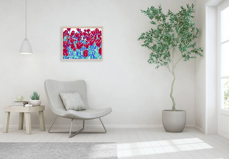 Original Expressionism Floral Painting by Vitali Komarov