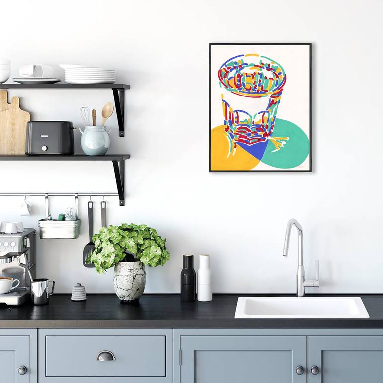 Original Minimalism Kitchen Painting by Vitali Komarov