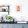 Banana painting Fruit original art Food artwork Kitchen pop art