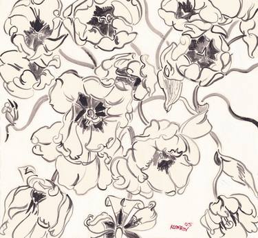 Print of Art Deco Floral Drawings by Vitali Komarov