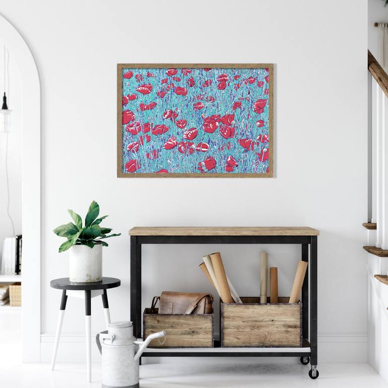 Original Art Deco Floral Painting by Vitali Komarov