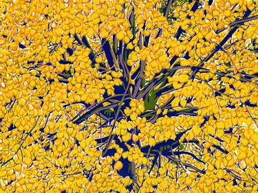 Autumn tree painting botanical yellow leaves pop art landscape thumb