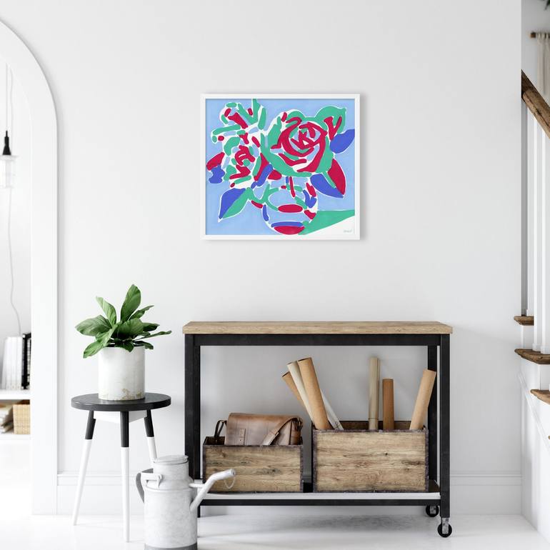 Original Pop Art Floral Painting by Vitali Komarov