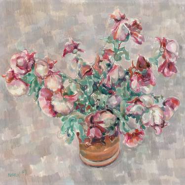 Flower bouquet painting Floral impressionism original art thumb