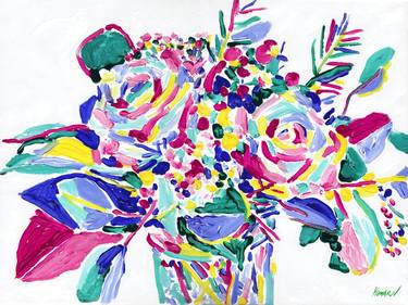 Print of Realism Floral Paintings by Vitali Komarov