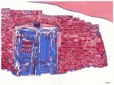 Old wine cellar painting impressionism architecture pop art thumb