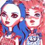 Monster High dolls painting Girls original pop art colorful