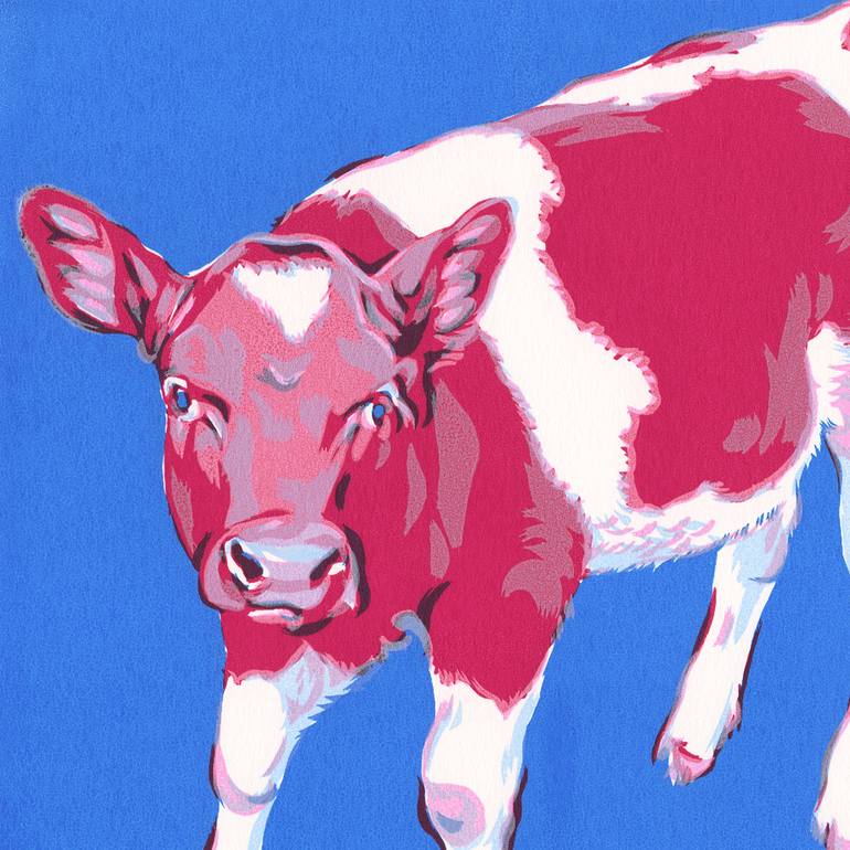 Original Realism Cows Painting by Vitali Komarov