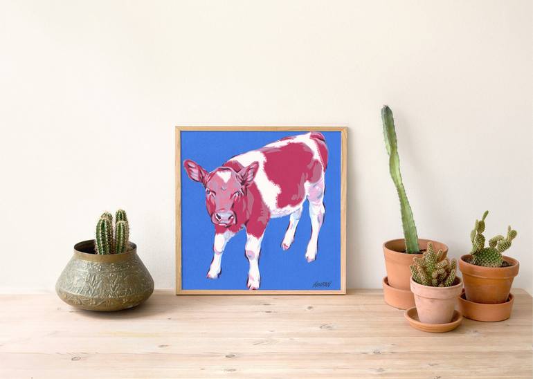 Original Realism Cows Painting by Vitali Komarov
