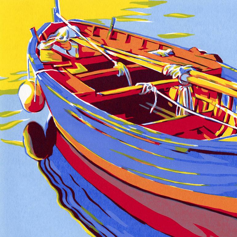 Original Realism Boat Painting by Vitali Komarov