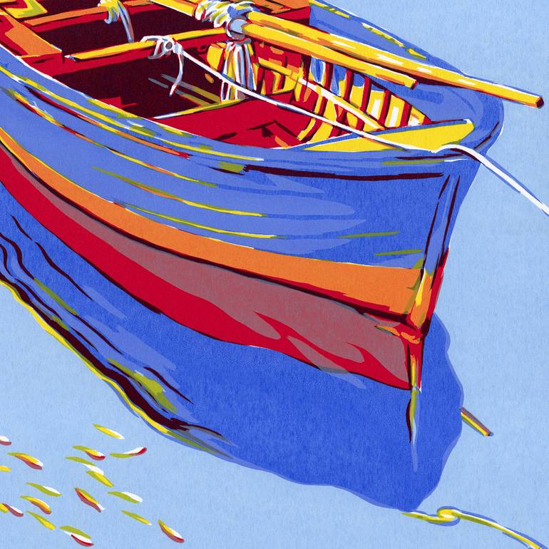 Original Realism Boat Painting by Vitali Komarov