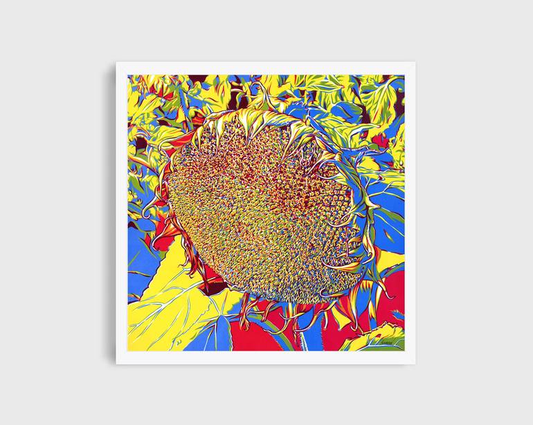 Original Pop Art Floral Painting by Vitali Komarov