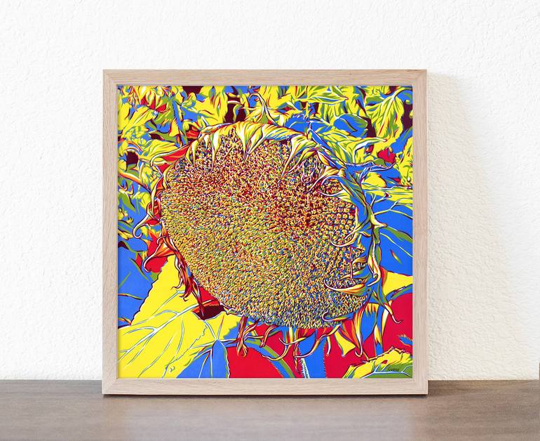 Original Pop Art Floral Painting by Vitali Komarov