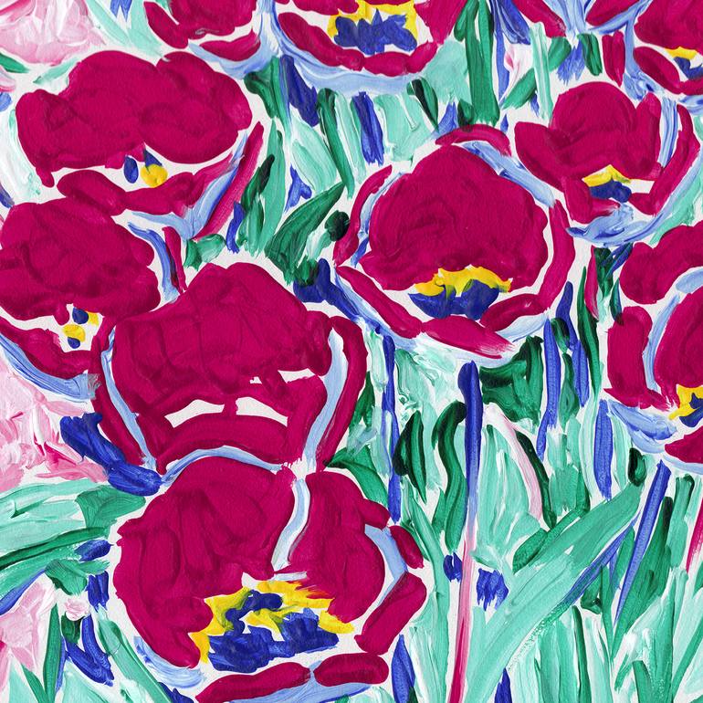 Original Expressionism Floral Painting by Vitali Komarov