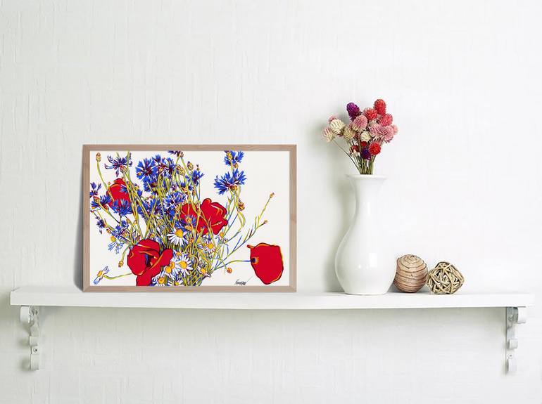 Original Floral Painting by Vitali Komarov