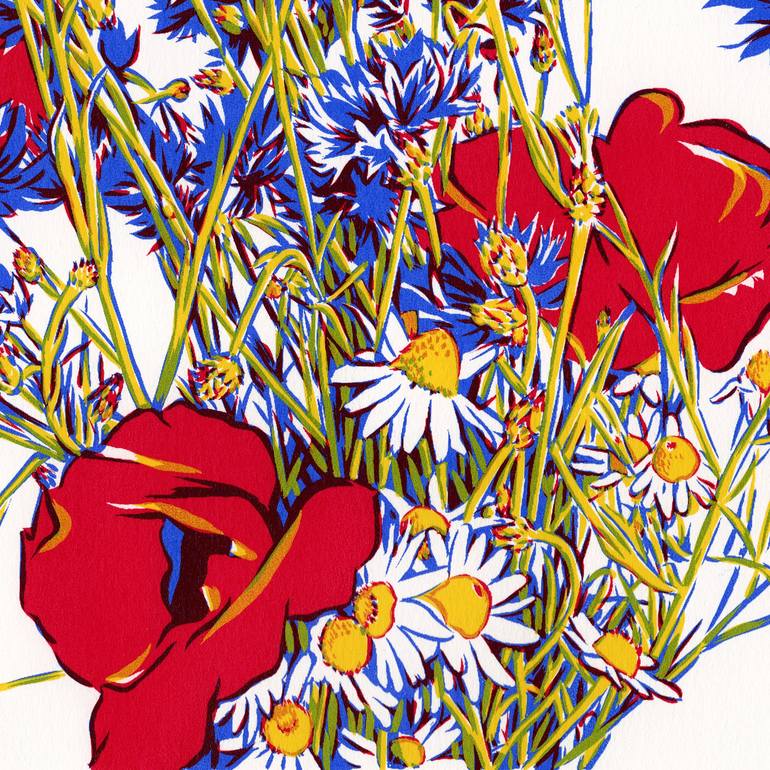 Original Floral Painting by Vitali Komarov