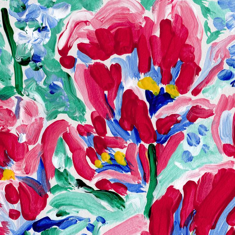 Original Expressionism Floral Painting by Vitali Komarov