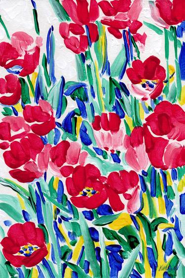 Original Expressionism Floral Paintings by Vitali Komarov