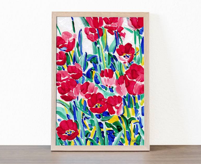 Original Expressionism Floral Painting by Vitali Komarov