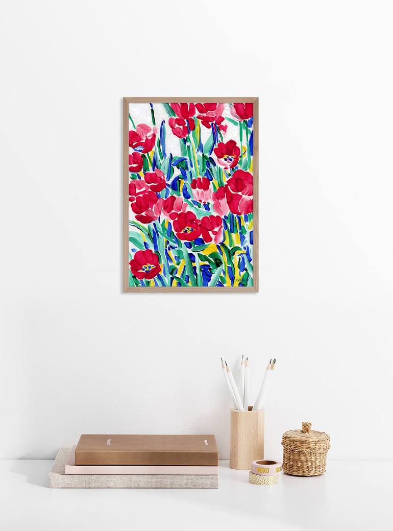 Original Expressionism Floral Painting by Vitali Komarov