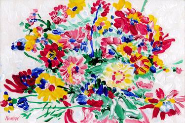 Floral Painting Flowers Original Art Colorful Expressionism thumb
