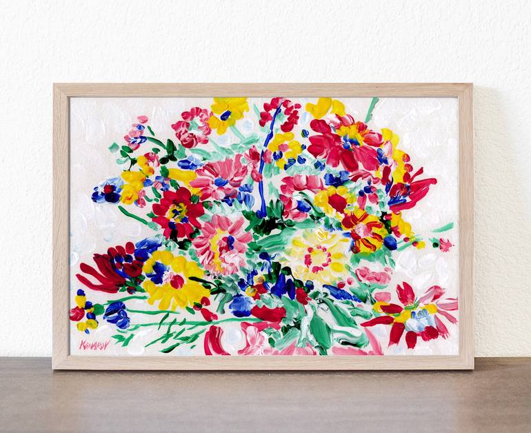 Original Expressionism Floral Painting by Vitali Komarov