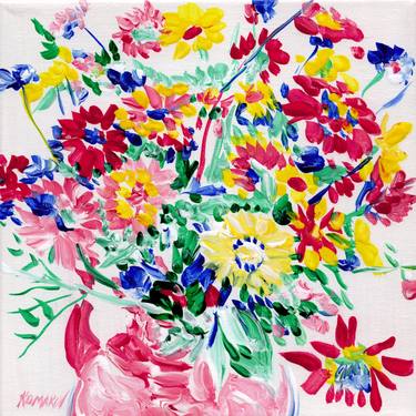Floral Painting Flowers Original Art Colorful expressionism thumb