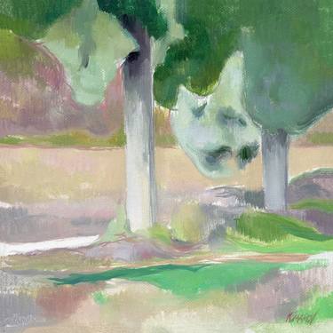 Tuscany original painting Cypress tree landscape impressionism thumb
