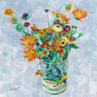 Print of Realism Floral Paintings by Vitali Komarov