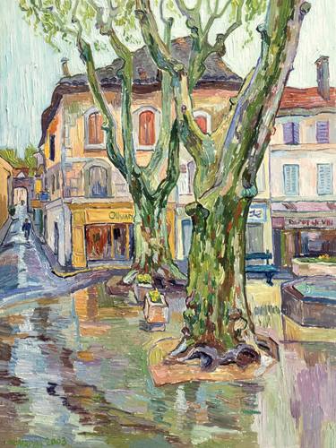 Saint Remy de Provence painting France original art Cityscape thumb