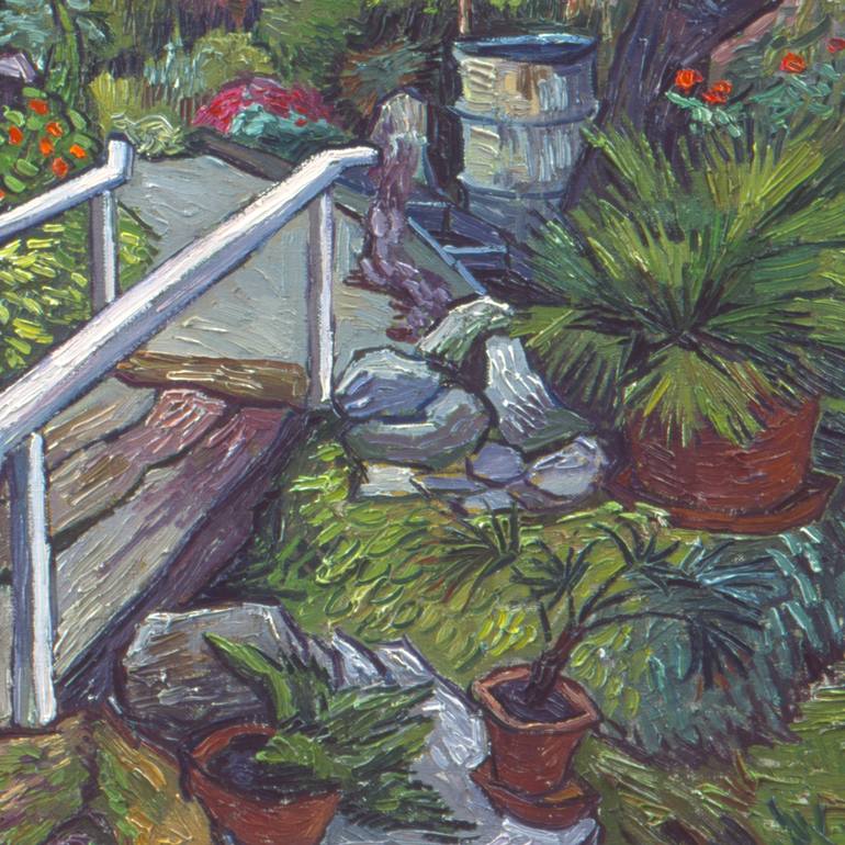 Original Realism Garden Painting by Vitali Komarov