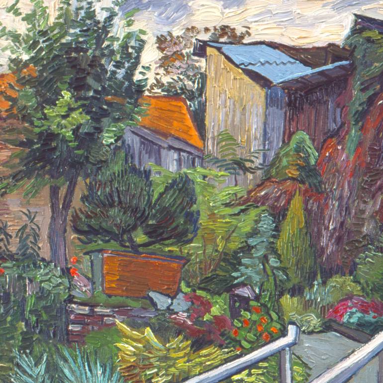 Original Realism Garden Painting by Vitali Komarov