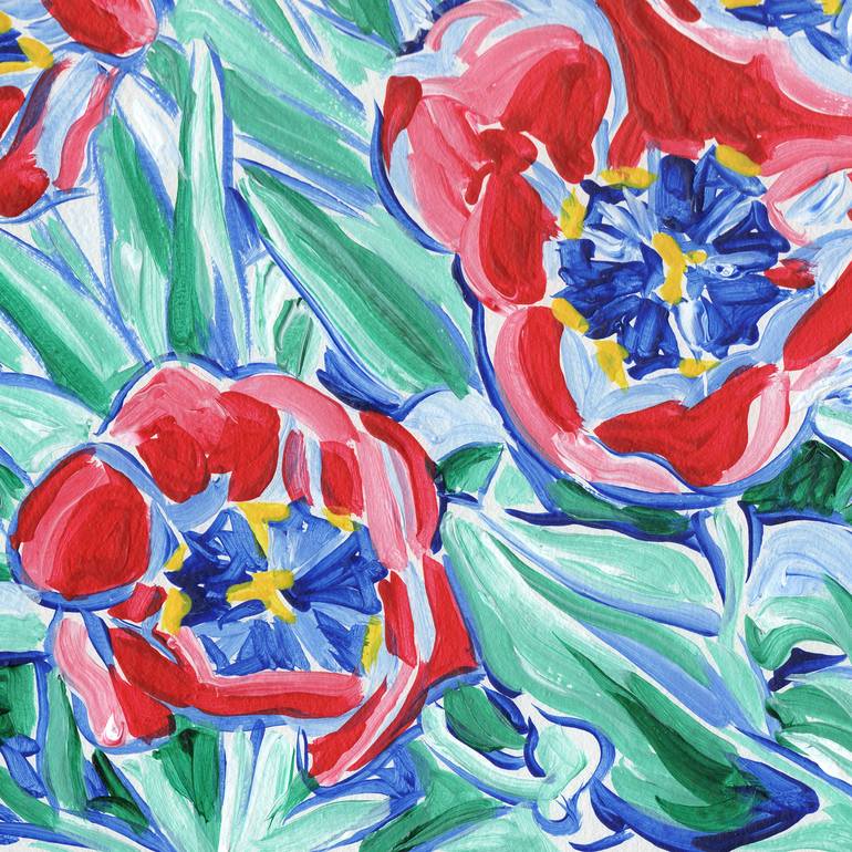 Original Floral Painting by Vitali Komarov