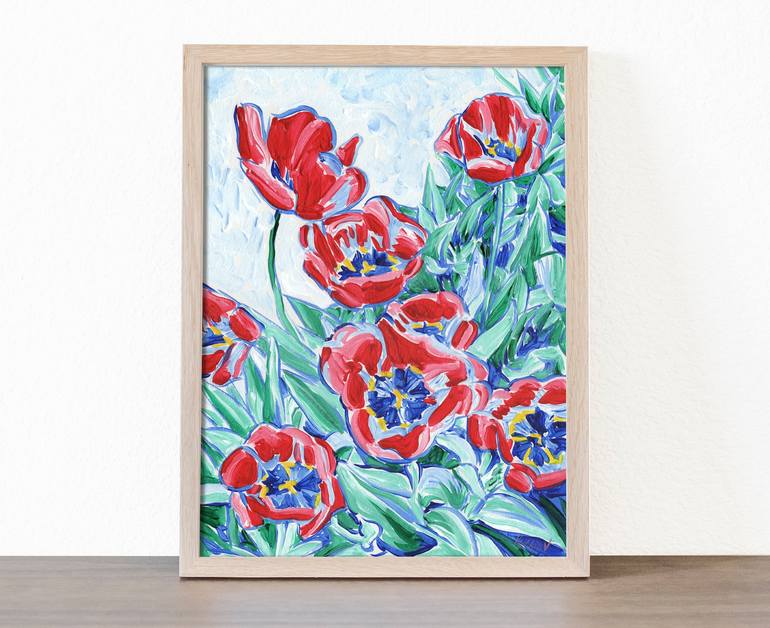 Original Expressionism Floral Painting by Vitali Komarov