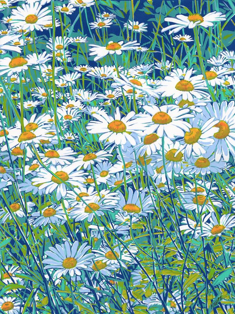 daisies painting original daisies  art White Daisies Acrylic Flower painting