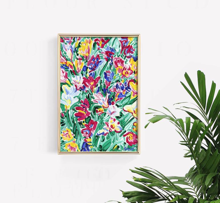 Original Expressionism Floral Painting by Vitali Komarov