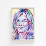 Jennifer Aniston painting Portrait original art Pop art wall art Woman American Hollywood film actress