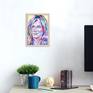 Jennifer Aniston painting Portrait original art Pop art wall art Woman American Hollywood film actress