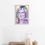 Jennifer Aniston painting Portrait original art Pop art wall art Woman American Hollywood film actress
