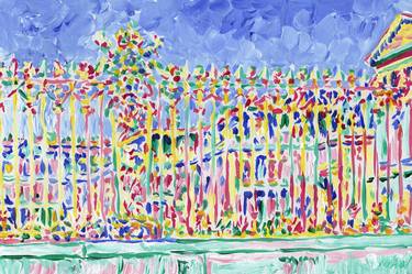 Palace of Versailles gate painting Paris France original art thumb