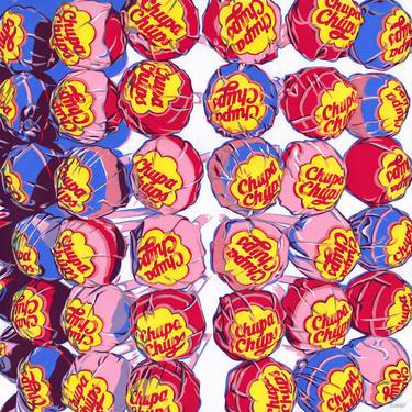 Chupa Chups painting Kitchen original art Lollipop food sucker thumb