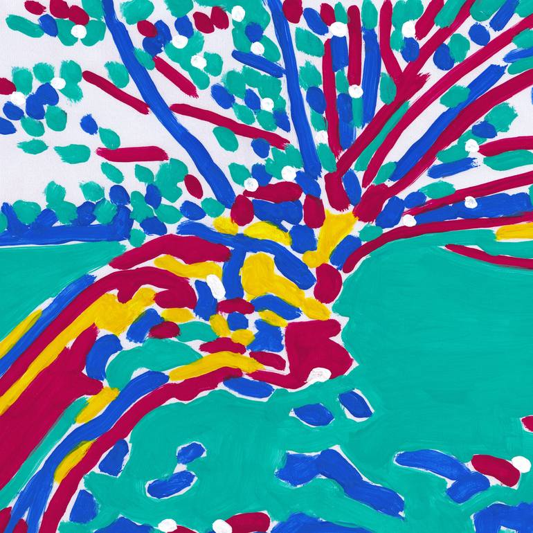 Original Expressionism Tree Painting by Vitali Komarov