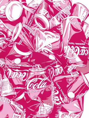 Crushed Coca Cola can graphic artwork Drink kitchen pop art thumb