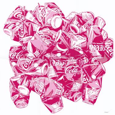 Crushed Coca Cola can graphic artwork Drink kitchen pop art thumb