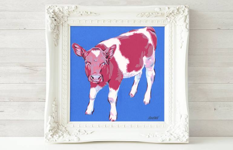 Original Conceptual Cows Painting by Vitali Komarov