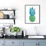 Pineapple painting Tropical fruit wall art Kichen food pop art